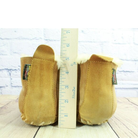 LL Bean Brown Suede Wicked Good Shearling Lined Slipper Ankle Boots Size 10 M - Picture 6 of 9